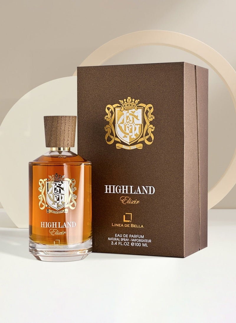 Linea De Bella Highland Elixir Luxury Men’s Perfume with Amber & Incense | Long Lasting Oud Perfume for Men – 100ML | Best Oud Fragrance for Men - Image 2