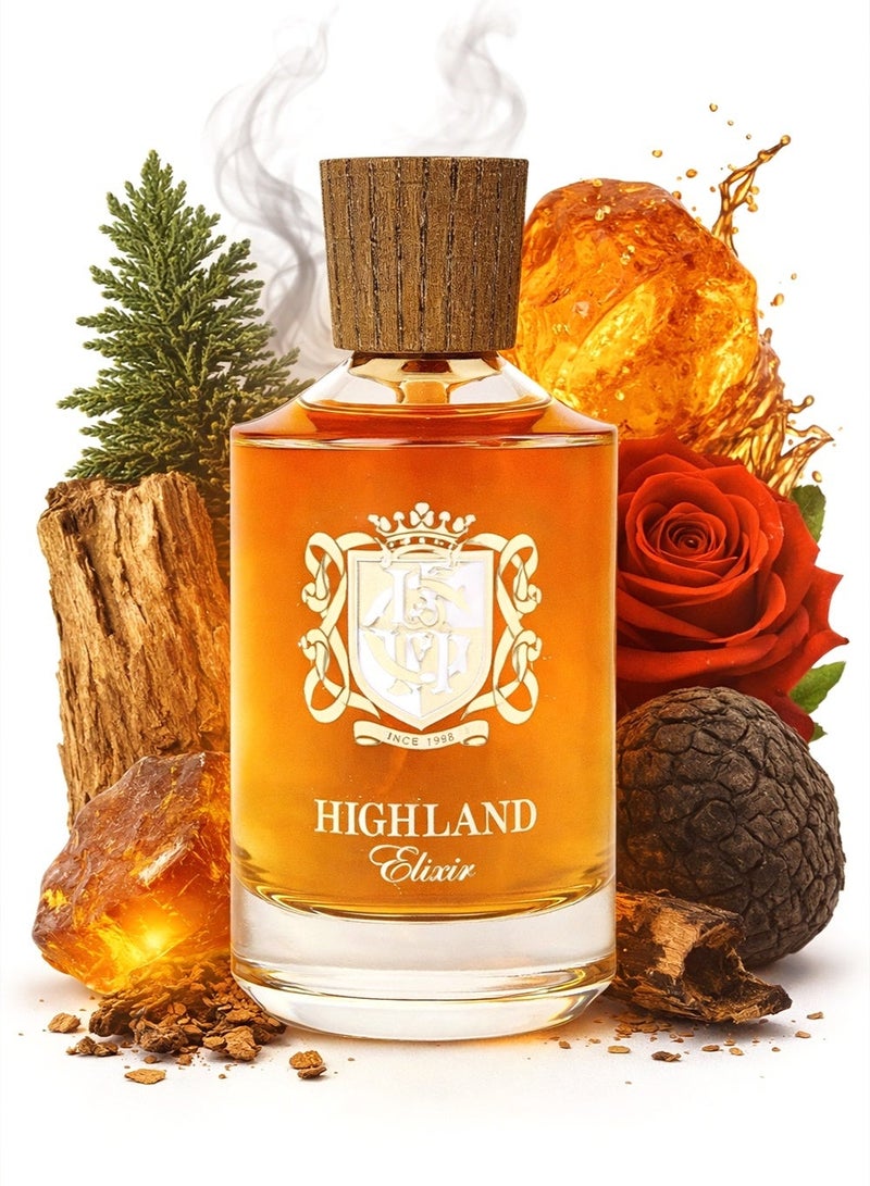Linea De Bella Highland Elixir Luxury Men’s Perfume with Amber & Incense | Long Lasting Oud Perfume for Men – 100ML | Best Oud Fragrance for Men - Image 1