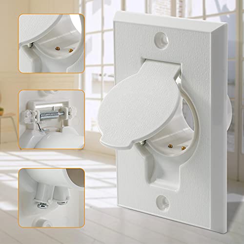 Pokin Standard Central Vacuum Wall Plate Inlet Valve Cover, for Beam Central Vac Installation Parts, Nutone Vacuum Wall Plate, White Round Door - 2 Pack - Image 4