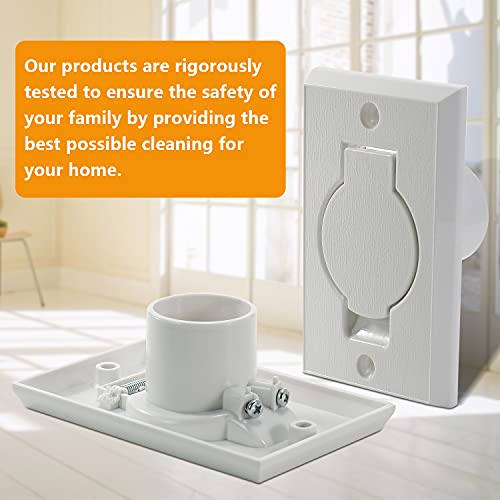 Pokin Standard Central Vacuum Wall Plate Inlet Valve Cover, for Beam Central Vac Installation Parts, Nutone Vacuum Wall Plate, White Round Door - 2 Pack - Image 5