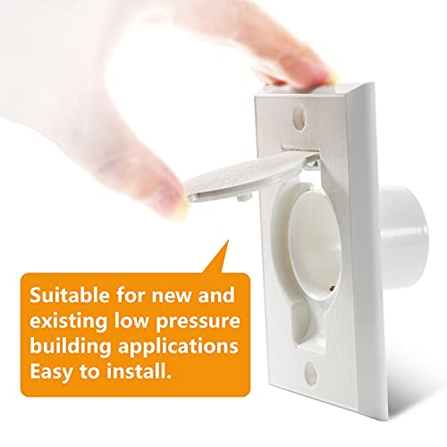 Pokin Standard Central Vacuum Wall Plate Inlet Valve Cover, for Beam Central Vac Installation Parts, Nutone Vacuum Wall Plate, White Round Door - 2 Pack - Image 2