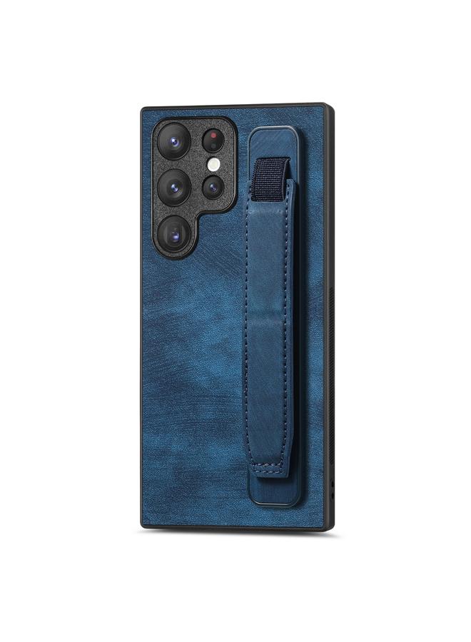 S-TOP Case For Samsung Galaxy S23 Ultra 5G Retro Wristband Holder Leather Back Phone Case - Image 1