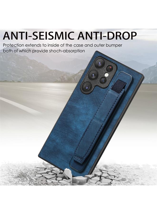 S-TOP Case For Samsung Galaxy S23 Ultra 5G Retro Wristband Holder Leather Back Phone Case - Image 2