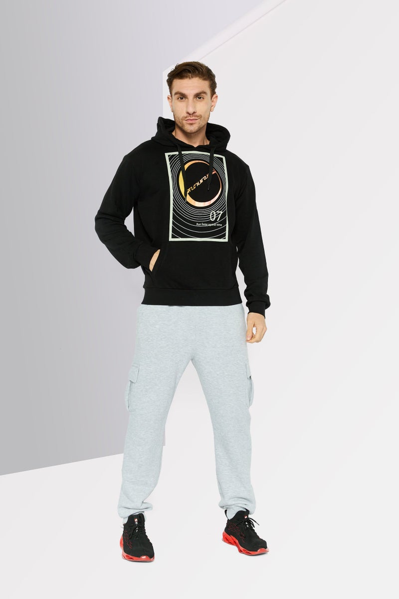 JOHN RICHMOND Men Sportswear Fit Long Sleeve Outdoor Sweatshirt, Black - Image 2