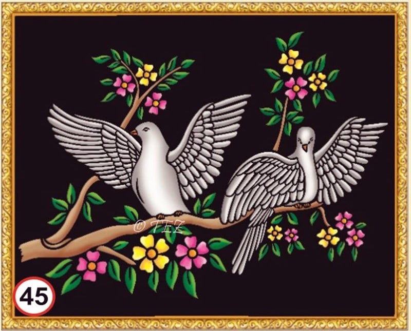 Tez DIY - Emboss Painting Kit, Birds, Medium(13x19 inch), Design No. 45 - Image 1