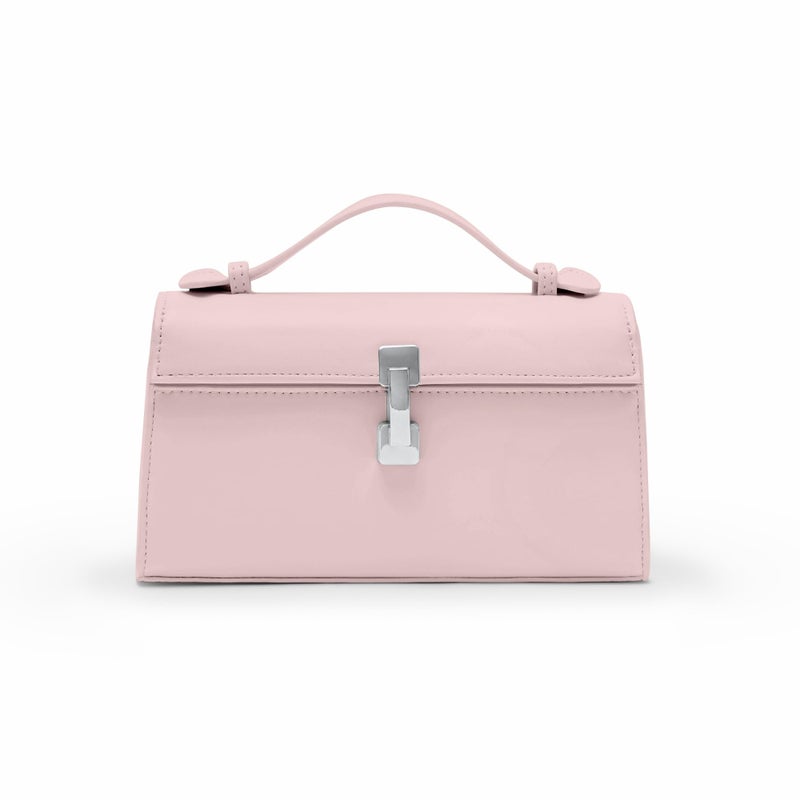 Apryl Clutch Purses for Women - Small Evening Bag - Trendy Top Handle Purse - Adjustable Crossbody Handbag PU Leather - Pink - Image 1