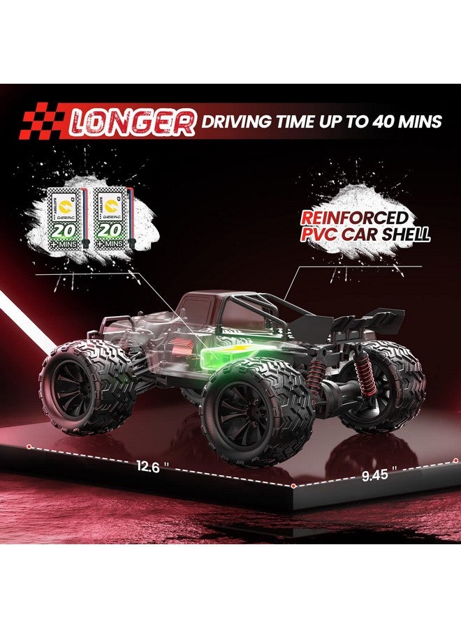 DEERC 9500E 1:16 Scale All Terrain RC Car, 4x4 High Speed 40 KPH RC Truck, 2.4Ghz Remote Control Truck with 2 Batteries, Off-Road Monster Truck for Adults Kids - Image 3