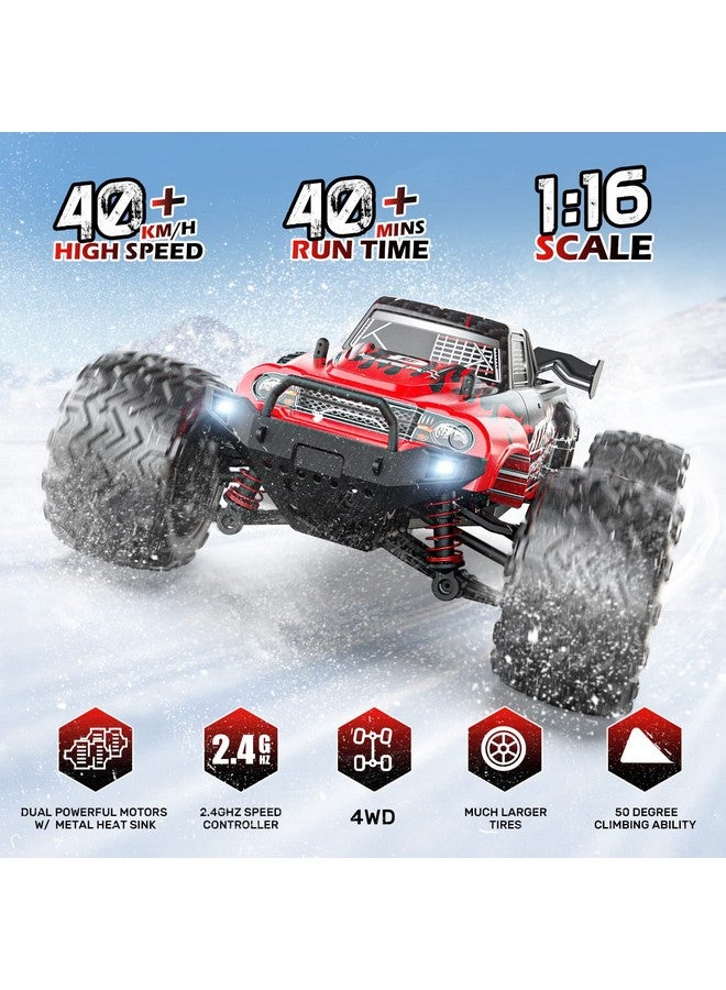 DEERC 9500E 1:16 Scale All Terrain RC Car, 4x4 High Speed 40 KPH RC Truck, 2.4Ghz Remote Control Truck with 2 Batteries, Off-Road Monster Truck for Adults Kids - Image 4