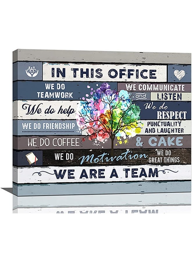 Kjfeoiye SOULDOOR Inspirational Wall Art For Office Motivational Quotes Wall Decor We Are A Team Framed Canvas Wall Art Modern Office Wall Decor Office Size, 24x20 Inch - Image 1