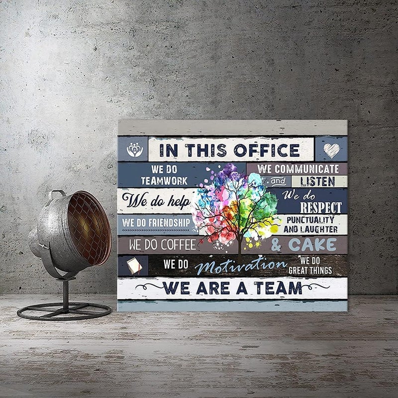 Kjfeoiye SOULDOOR Inspirational Wall Art For Office Motivational Quotes Wall Decor We Are A Team Framed Canvas Wall Art Modern Office Wall Decor Office Size, 24x20 Inch - Image 5