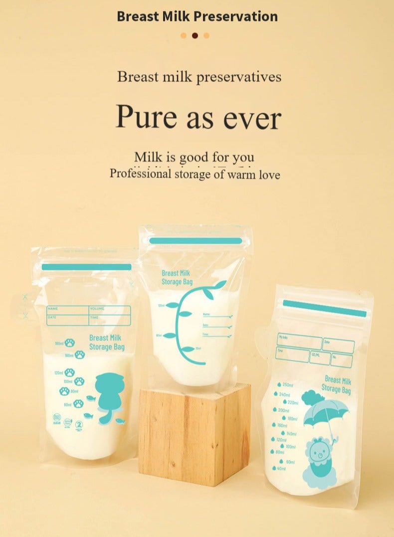 Baby breast milk storage bags, 220 ml capacity (pack of 30), disposable leak-proof milk bags, freezer safe, sturdy and leak-proof, breastfeeding essential. - Image 3