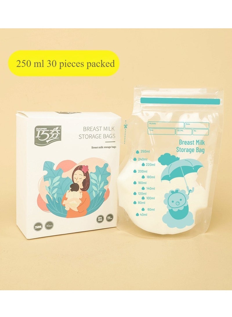 Baby breast milk storage bags, 220 ml capacity (pack of 30), disposable leak-proof milk bags, freezer safe, sturdy and leak-proof, breastfeeding essential. - Image 2