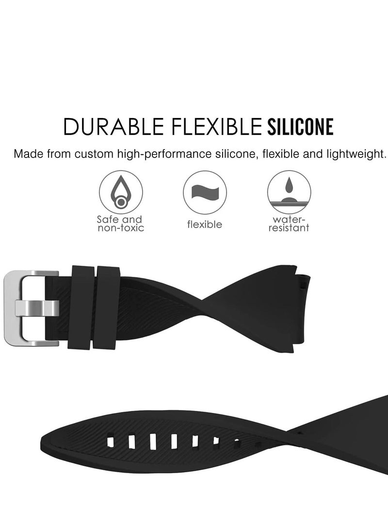 Replacement Watch Bands Compatible with Samsung Watch 3/Gear S3 Frontier/Classic Strap Silicone Bracelet S3 Sports Band Strap Replacement 22mm Wristband Accessories- Black - Image 4