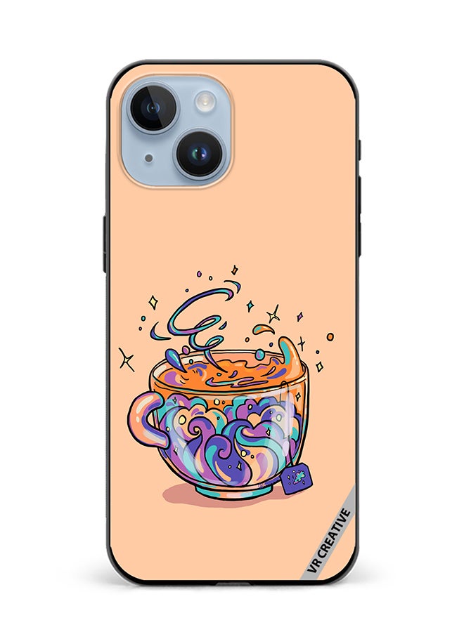 VR CREATIVE Protective Case Cover For Apple iPhone 15 Plus Tea Design Multicolour - Image 1