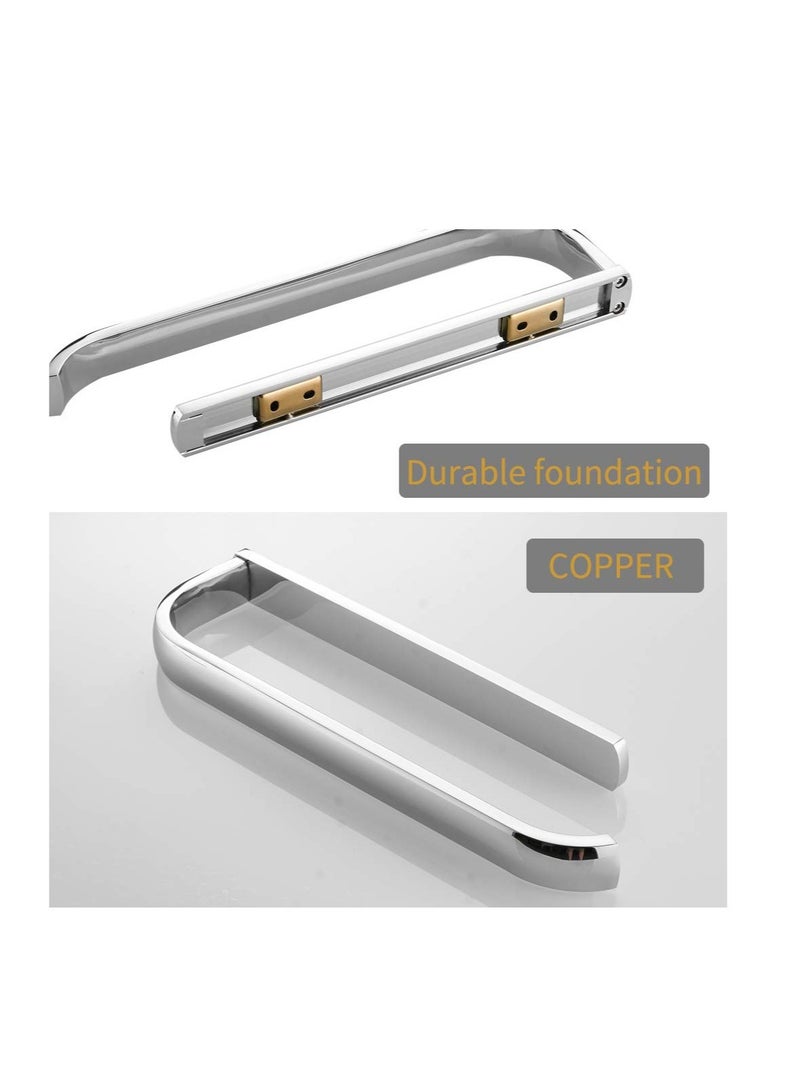 Excefore رف مناشف الحمام، حامل مناشف مثبت على الحائط، ملحقات الحمام بكروم مصقول، حامل مناشف مثبت على الحائط مقاوم للصدأ، مع ملحقات التركيب (12 بوصة) - Image 3