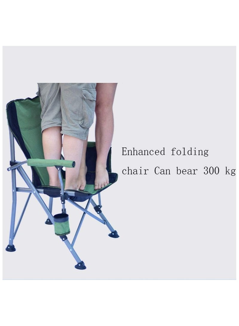 كينغ كامب كرسي تخييم قابل للطي بظهر مرتفع مبطن مع حامل اكواب، كرسي تخزين جانبي للشاطئ والصيد والتخييم والمشي لمسافات طويلة (يحمل حمولة 150 كغم) (اللون: ازرق داكن، المقاس: 95 × 58 × 58) - Image 5