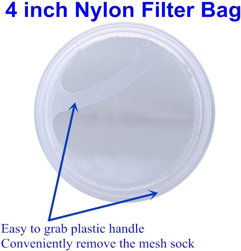 Honritone Nylon Mesh Filter Sock Bag 4 Inch Ring 50/100 / 200/300 / 400 Micron - by 15 Inch Long – 5 Pack (100 Micron - 4 Inch Ring) - Image 4