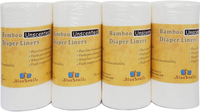 Blue Snail Rayon Unscent Diaper Liners- Fragance Free and Chlorine Free(4PK) 400 Count by （White） - Image 1