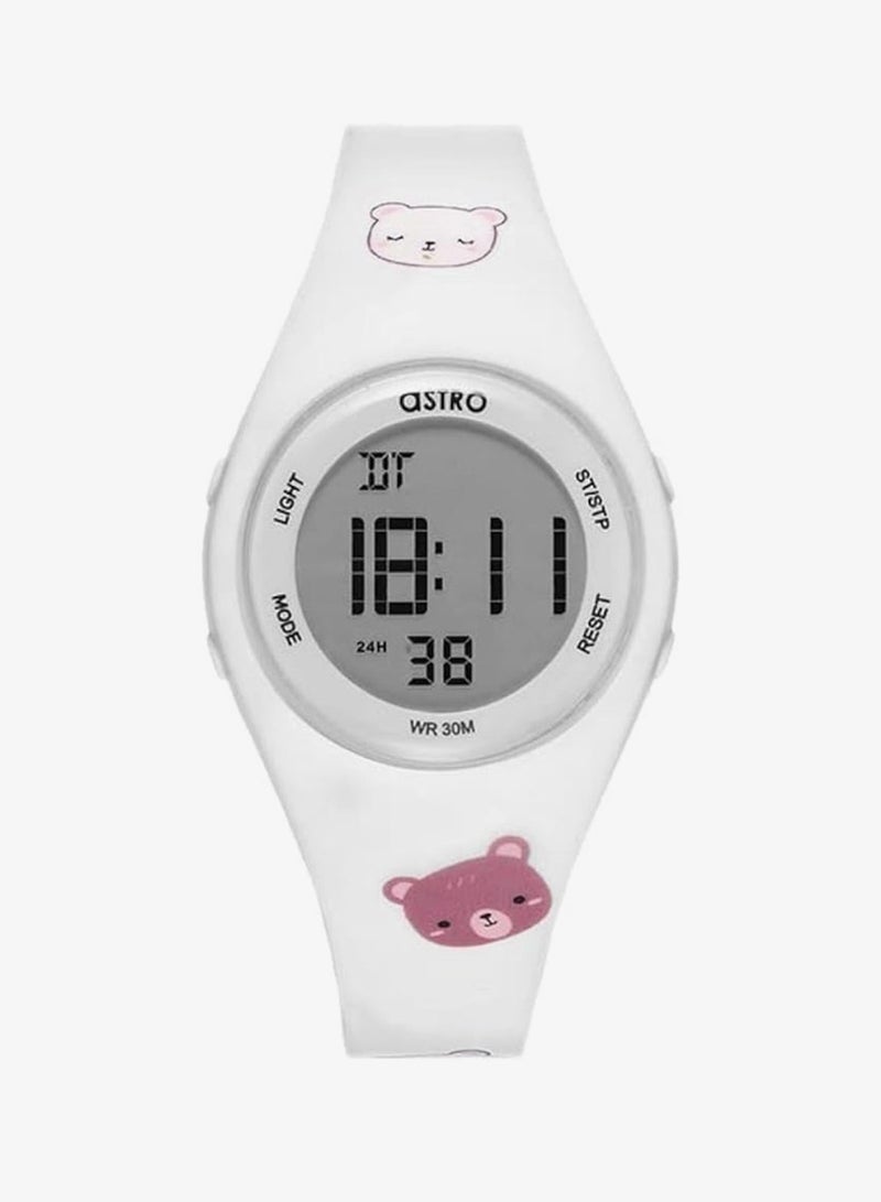 Astro Kids Watch, Digital Display and Polyurethane Strap - A23904-PPWW-BR, White - Image 1