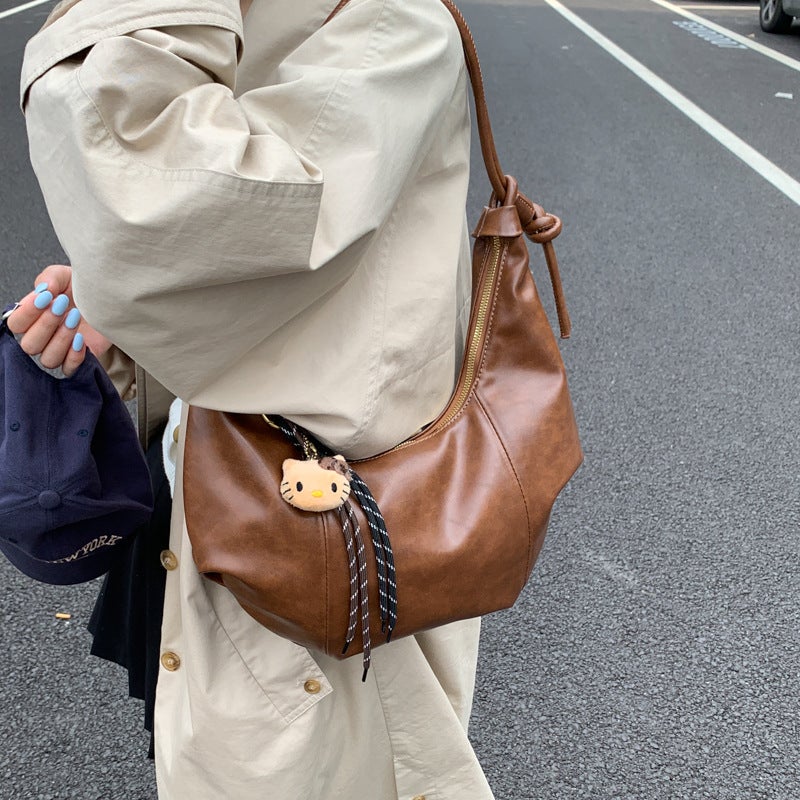 Korean Trendy Shoulder Bag 2025 Retro Dumpling Bag for Women, Large Capacity Commuter Crossbody Bag - Image 3