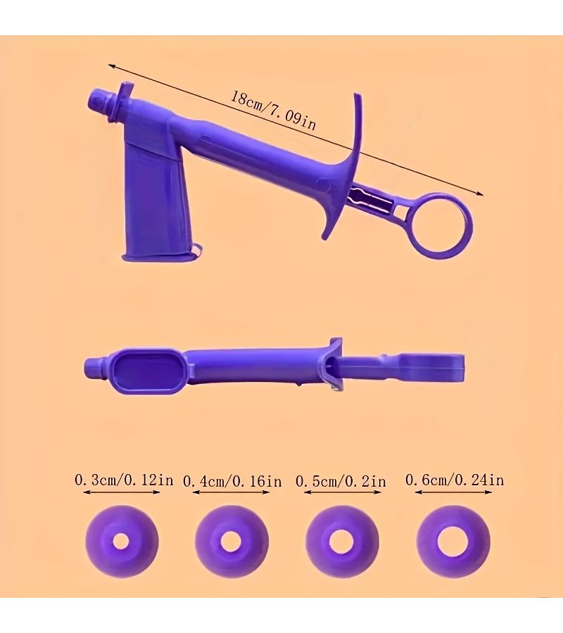 Purple 1pc Piping Tool With 4 Tips Cake Pearl Applicator Dessert Decorating DIY Kitchen Baking Decorator - Image 3