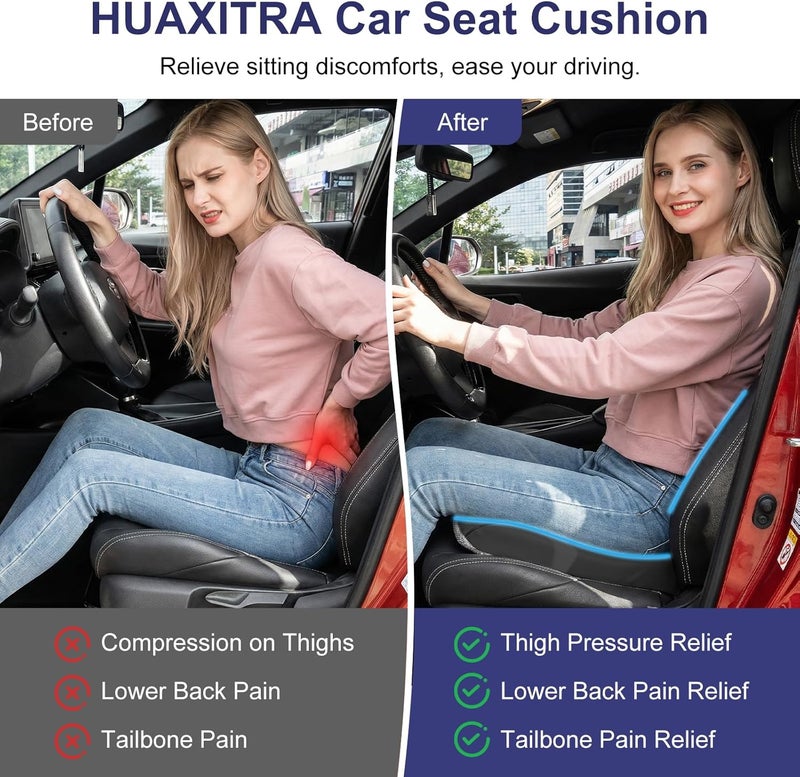 HUAXITRA Memory Foam Car Seat Cushion for Comfort and Pain Relief - Image 3