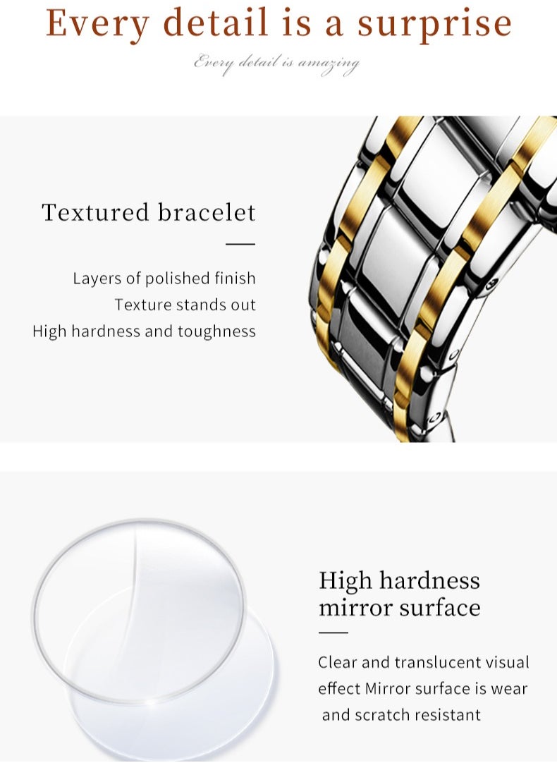 OLEVS - Couple's Large Numeric Dial Luminous Waterproof Watches High Hardness Coated Glass Alloy Strap Simple Stylish Matching Timepieces - Image 1