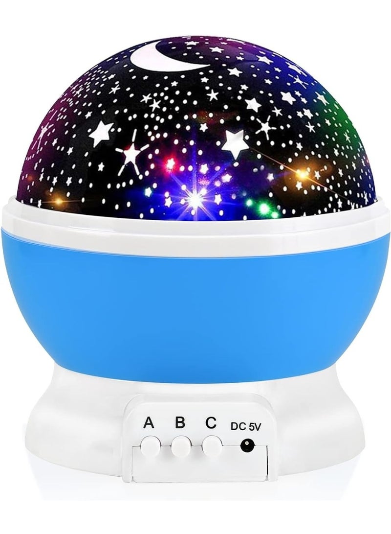 مصباح عرض النجوم الدوار 360° بإضاءة ليلية يعمل عبر USB أو 4 بطاريات AAA - Image 1