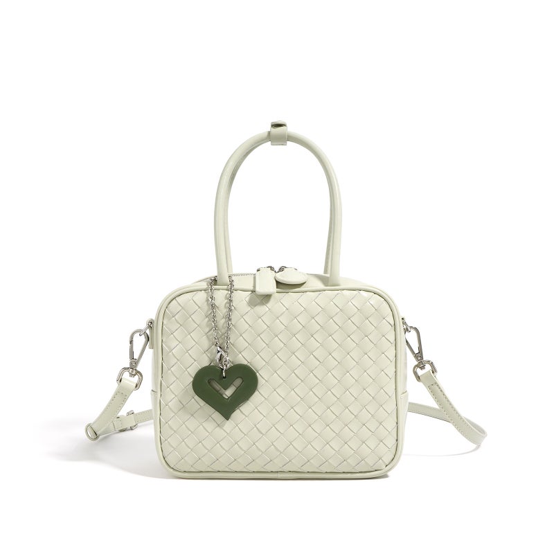 Spring Cowhide Bowling Bag 2025 Spring Women'S Textured Crossbody Bag Commuting Easiest For Match Shoulder Bag Handbag - Image 1