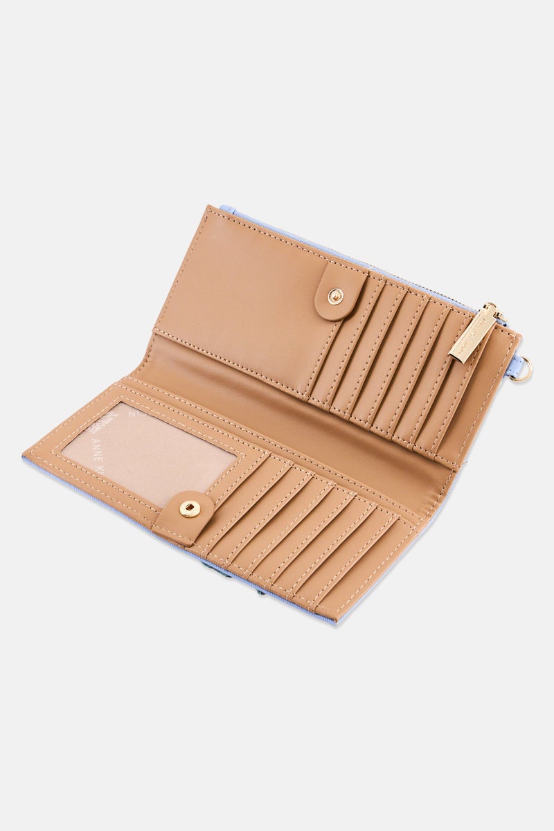 ANNE KLEIN Women Brand Logo Bifold Wristlet Wallet, Light Blue - Image 3