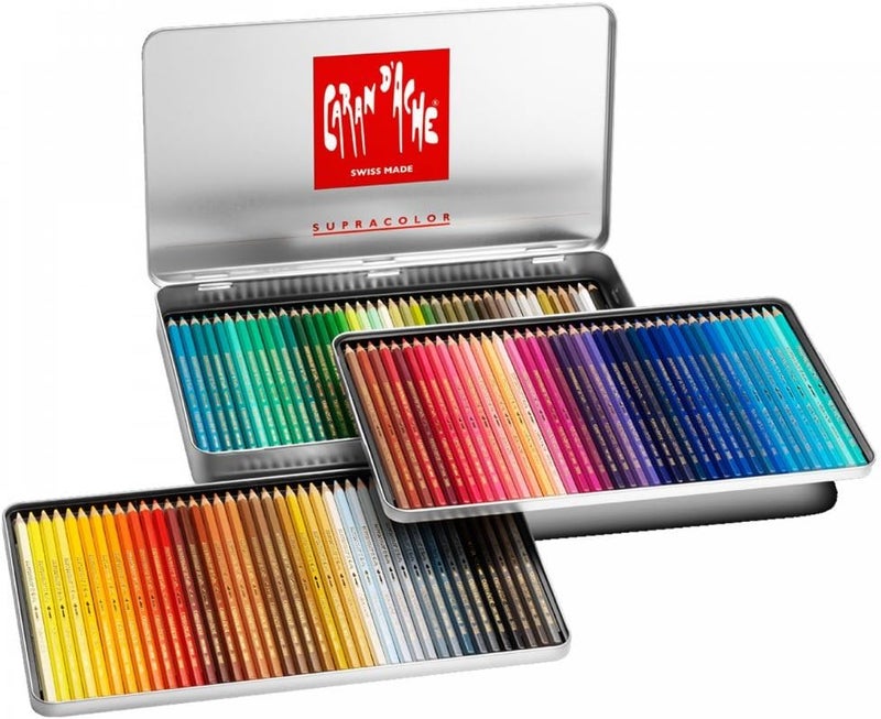 Caran d'Ache Supracolour Soft Aquarelle Pencils - 120 Assorted Colors in Metal Tin for Artists and Illustrators - Image 2