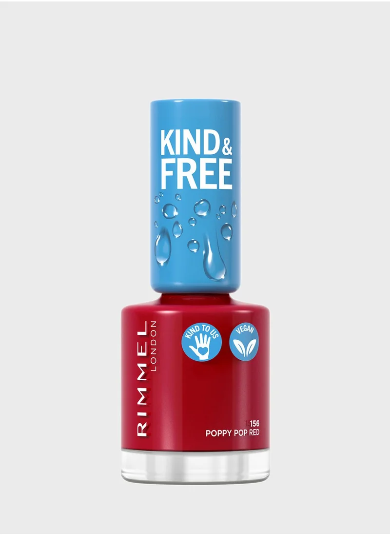 RIMMEL LONDON Rimmel Kind & Free Clean Nail Polish – 156 – Poppy Pop Red, 8ml