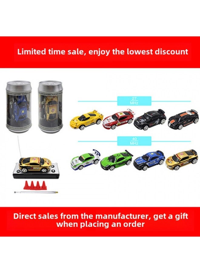 Ultra-small Mini Rechargeable Unlimited Remote Control Car Coke Can Sports Car Drift Racing Boy Car Toy-Colour:Gold 40hz Innovative Model-Proportion:Remote Control Charging + Free Dry Batteries + Tools  - Image 2