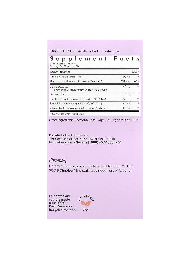 Lemme, Smooth, Cellulite Support & Skin Smoothing, 30 Vegan Capsules (Packaging may vary) - Image 3