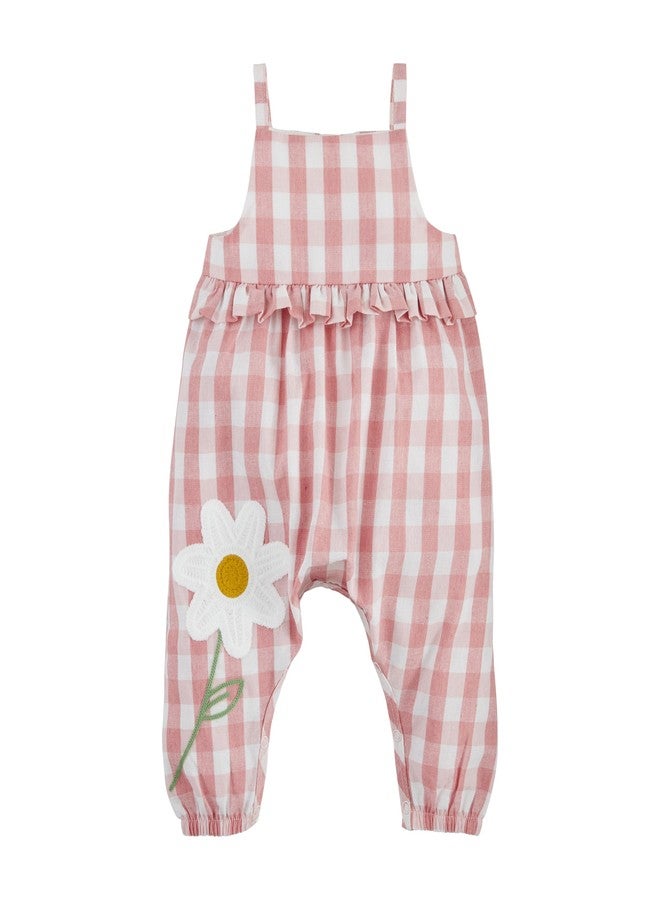 Mud Pie Children's Gingham Crochet Flower Longall; 3-6M