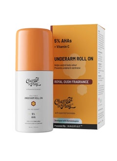 Chemist at Play Chemist at Play UnderArm Roll-On with 5% AHA, Lactic Acid & 1% Mandelic Acid Prevents Body Odour, Brightens Skin and Exfoliates Underarm 40ML  - Image 1