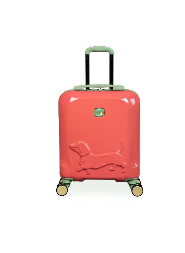it Luggage it luggage KIDS Model Daxie, FSC Certified, Kids Unisex Suitcase, Children's Carry-On with Sausage Dog Design, ABS Hard Outer Shell, 24Liters, 1.95Kg, Size Under seat, 16-3086-08, Color Fusion Coral  - Image 1
