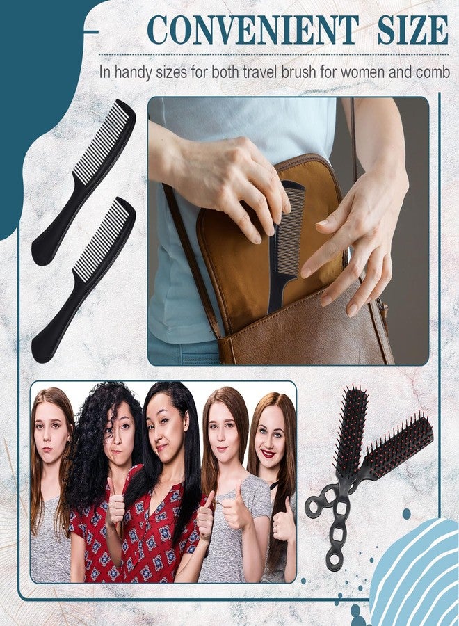 SiliFine 96 Pcs Bulk Hair Brush Combs for Homeless Individually Wrapped Hair Brush and Comb Set Detangling Hairbrush for Women Hotel Nursing Charity(Black) - Image 5