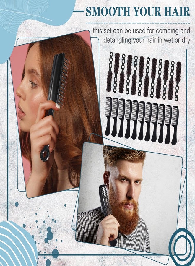 SiliFine 96 Pcs Bulk Hair Brush Combs for Homeless Individually Wrapped Hair Brush and Comb Set Detangling Hairbrush for Women Hotel Nursing Charity(Black) - Image 4