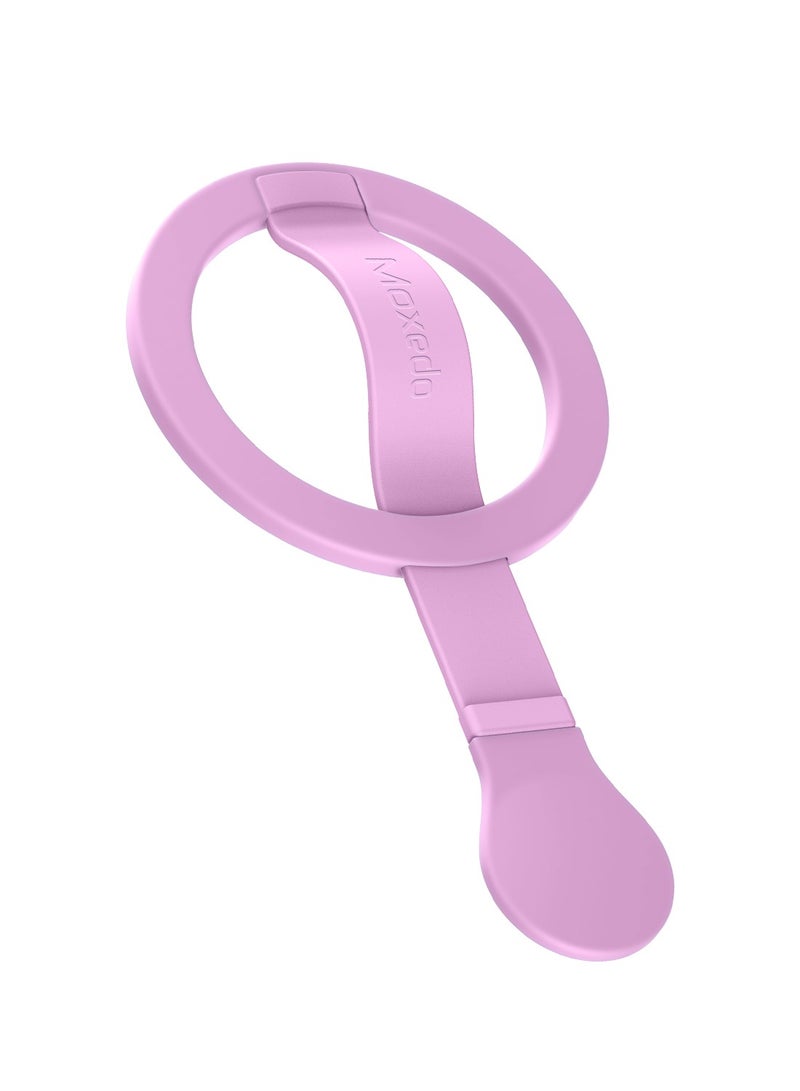 Moxedo Snap-On Magnetic Phone Grip Soft Silicone Grip Adjustable Strap with Double Sided Magnetic Design Compatible for iPhone 16 15 Pro Max Plus 14 13 12 and All Phones - Pink - Image 1