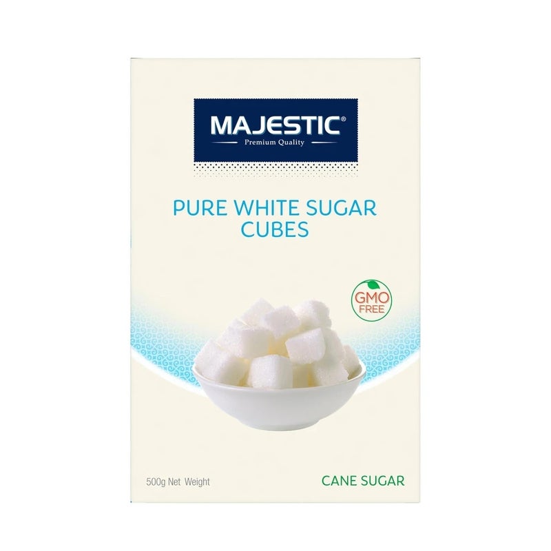 Majestic Pure White Cane Sugar Cubes- 500gms