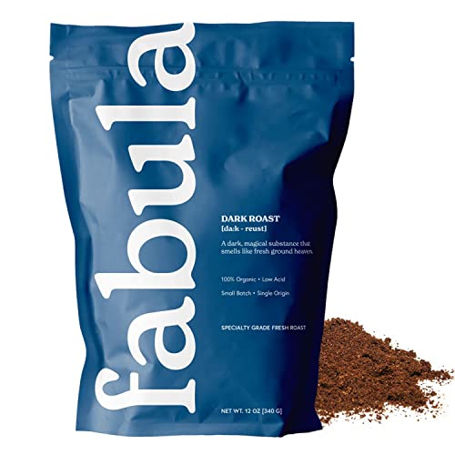 Fabula Coffee Dark Roast Freshly Ground  Organic  Low Acid  Single Origin  NonGMO  Mold Free  12 Ounces - Image 1