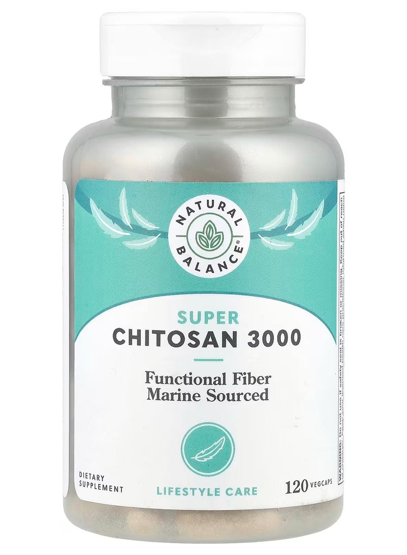 Natural Balance Super Chitosan 3000 3000 mg 120 VegCaps (750 mg Per Cap) 
