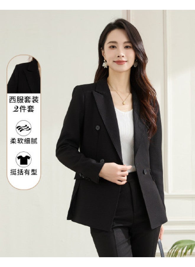 ROMON بدلة نسائية مكونة من قطعتين، أسلوب عمل عصري، ملابس يومية متعددة الاستخدامات واحترافية، مجموعة بليزر نسائية - Image 1