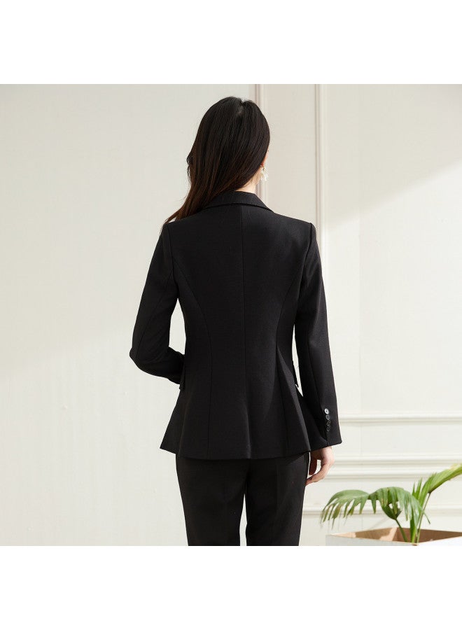 ROMON بدلة نسائية مكونة من قطعتين، أسلوب عمل عصري، ملابس يومية متعددة الاستخدامات واحترافية، مجموعة بليزر نسائية - Image 3