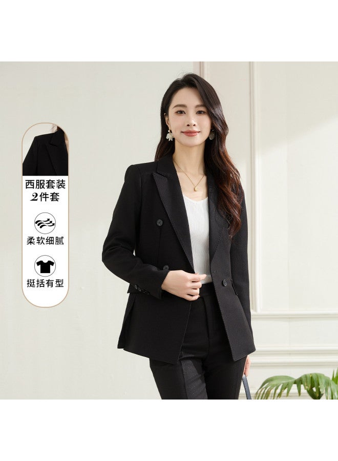 ROMON بدلة نسائية مكونة من قطعتين، أسلوب عمل عصري، ملابس يومية متعددة الاستخدامات واحترافية، مجموعة بليزر نسائية - Image 2