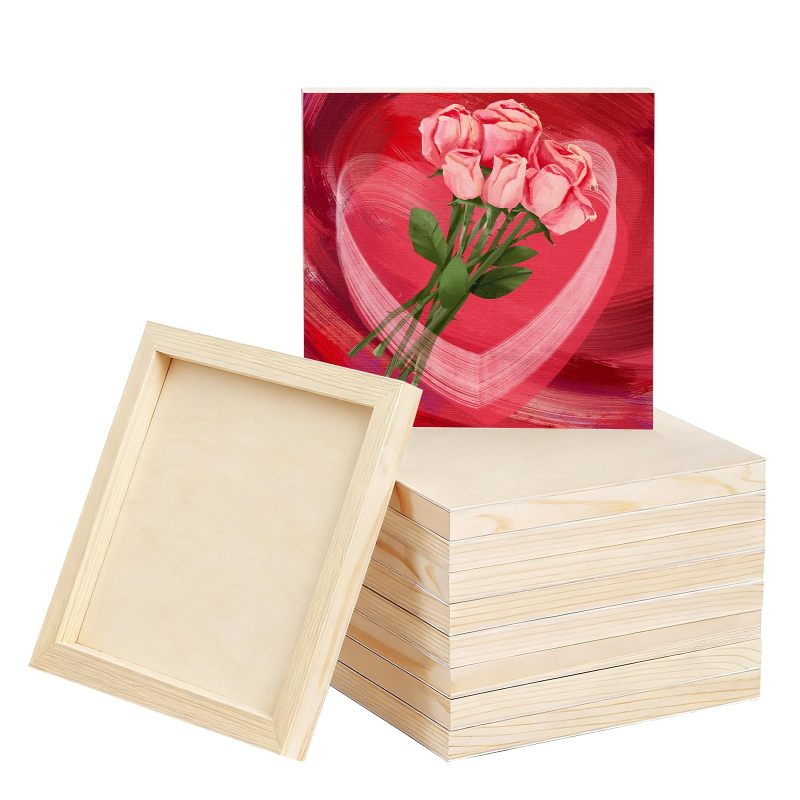 Wood Canvas 15x15x1 Cm Thick Pine Painting Panel - 0.39-Inch Sturdy Art Canvas for Watercolor Oil and Acrylic - Effortless Mixed Media Creation for DIY Artists and Home Decor - Image 1