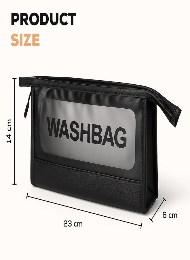 Multibrite Waterproof Toiletry Bag | Travel Cosmetic Pouch, Makeup Organizer, Wash Bag with Transparent Window | PVC Material, Rust-Free Zipper, Lightweight Travel Kit for Men & Women - Image 2