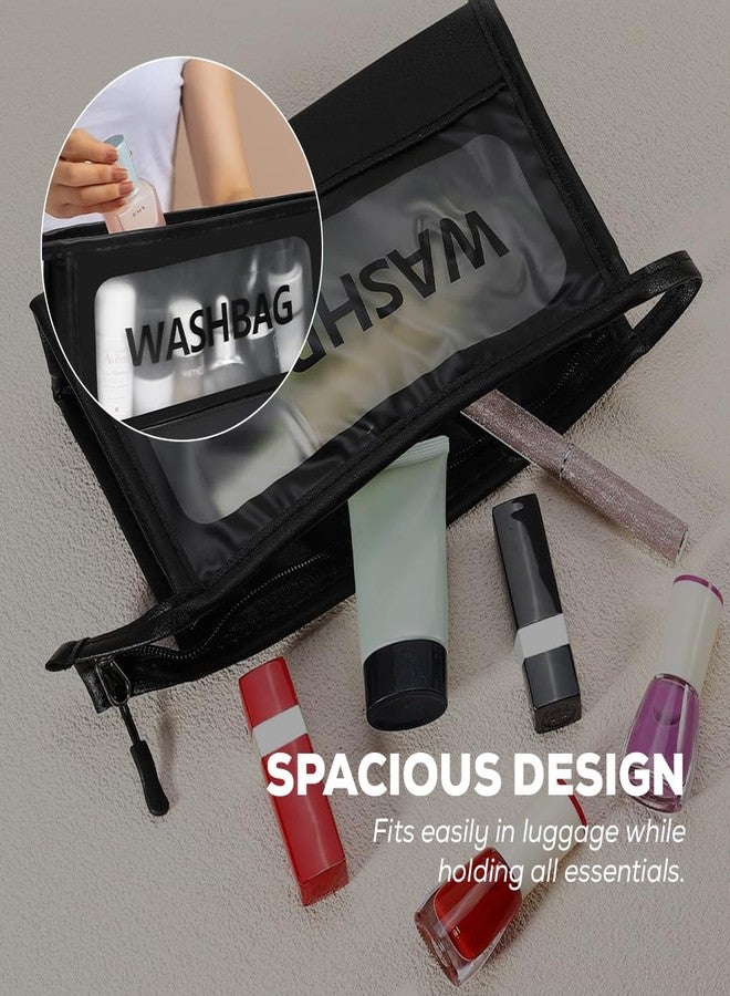 Multibrite Waterproof Toiletry Bag | Travel Cosmetic Pouch, Makeup Organizer, Wash Bag with Transparent Window | PVC Material, Rust-Free Zipper, Lightweight Travel Kit for Men & Women - Image 4