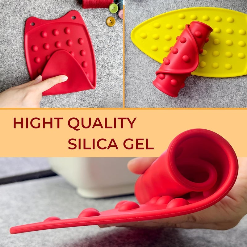 LOMGAV LOMGAV Silicone Iron Rest Pad Iron Storage Carry Case With Handle and Secure Zipper Closer Ironing Scorch Mesh Cloth Protective Iron Storage Pouch Iron Mat Fabric Protect From Ironing  - Image 3